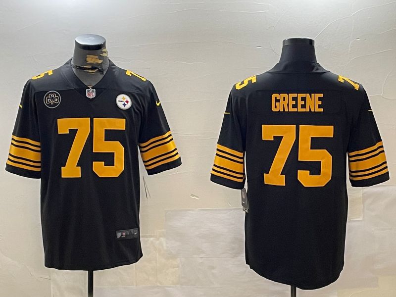 Men Pittsburgh Steelers #75 Greene Black 2024 Nike Limited NFL Jersey style 3